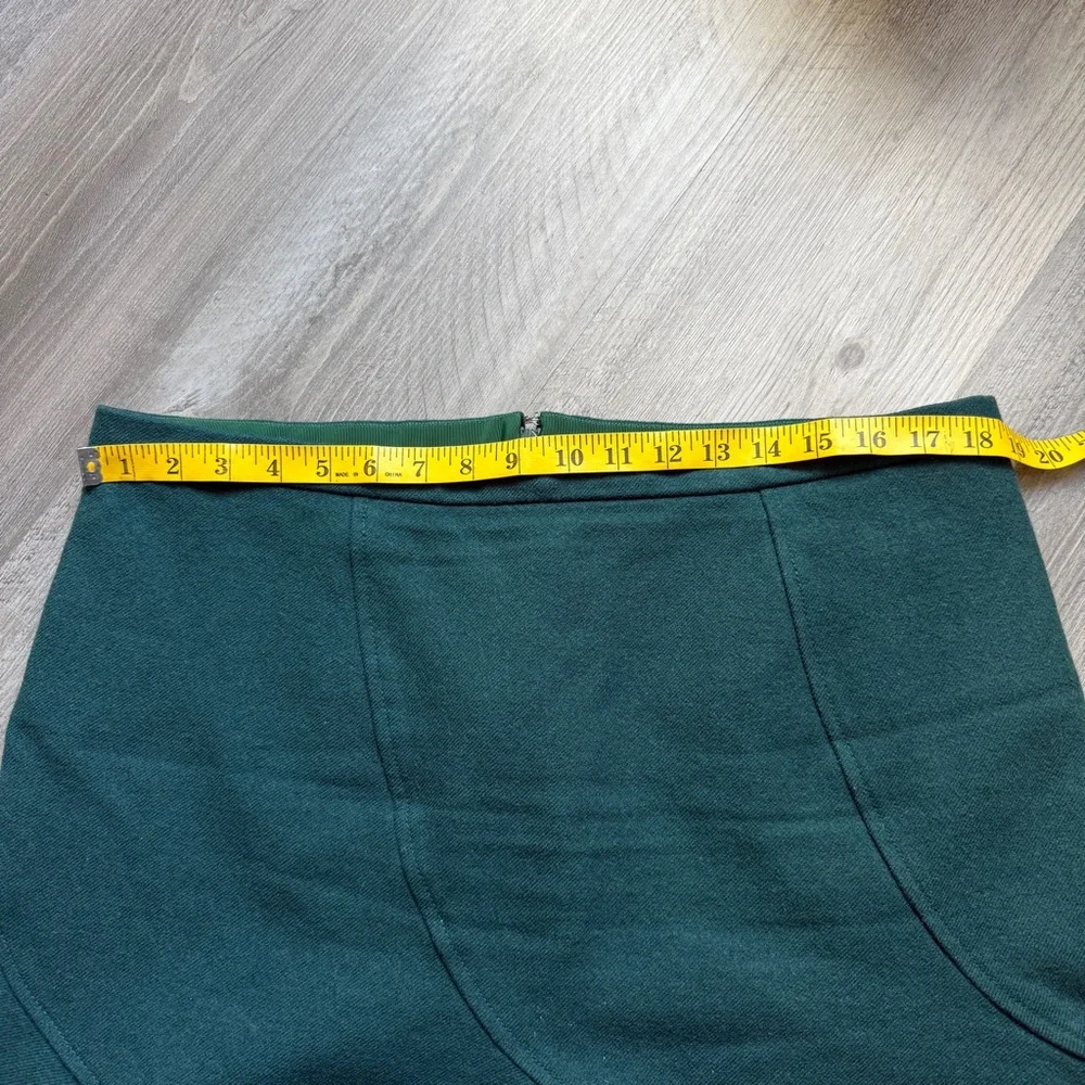 J.CREW Ruffle Mini Skirt Forrest Green 16 Plus Wool Lined